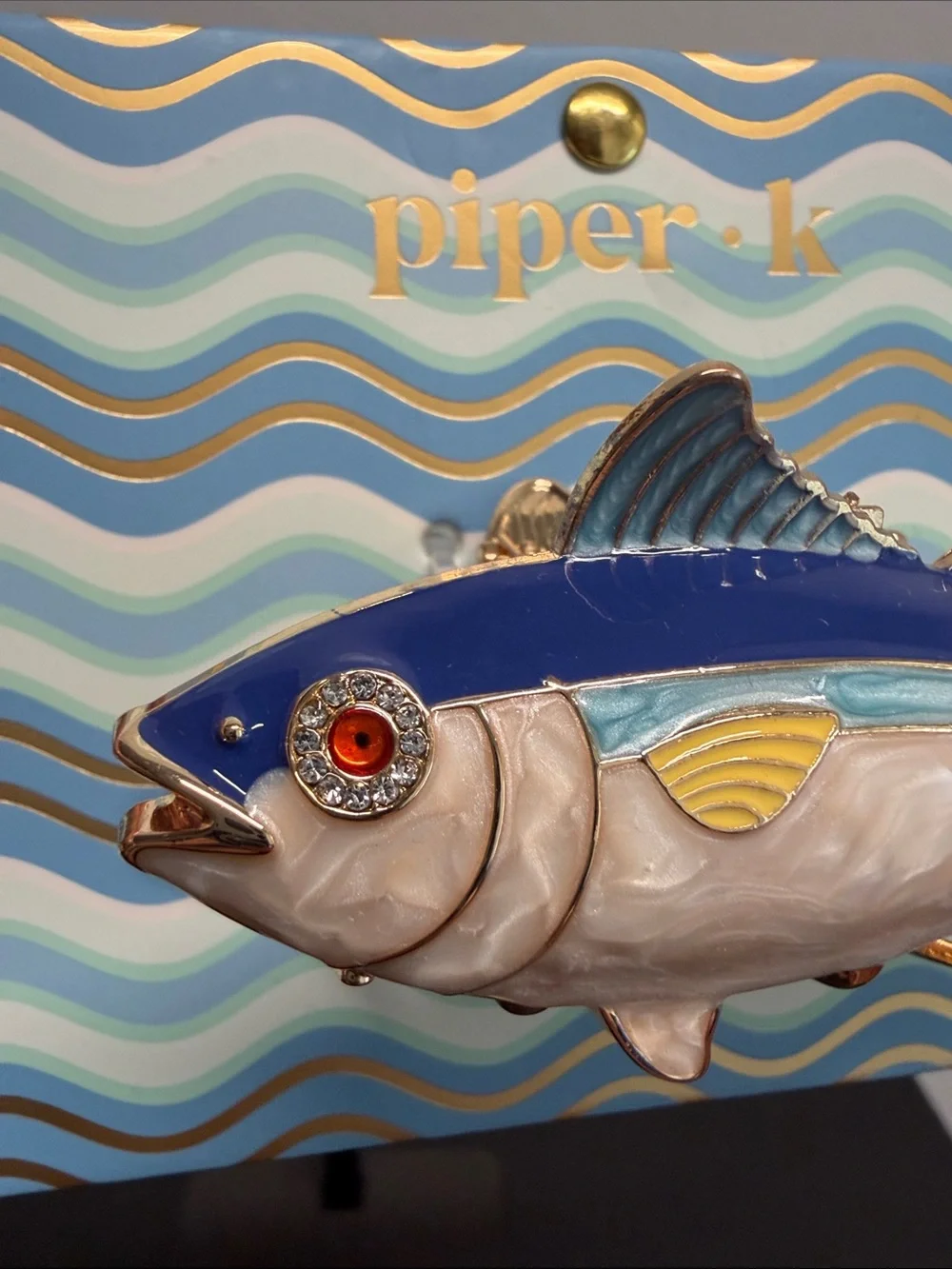 Piper K | Summer Coastal Sea Bass Trout Rhinestone Metal Hair Clip 🐟🌊
